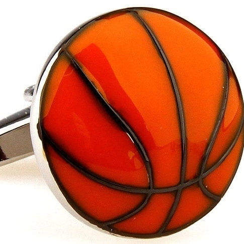 Perfect Cufflinks Basketball Cufflinks With Black Accents, Comes with Gift Box