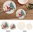 thumbnail image 4 of Wobogo Santa Claus Trivets Potholders Set of 2 Cotton Woven Round Hot Plate Mats for Hot Dishes Bowls Teapots, 4 of 7