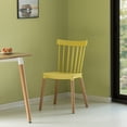 thumbnail image 6 of Modern Plastic Dining Chair Windsor Design with Beech Wood Legs, Yellow Set of 2, 6 of 7