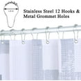 thumbnail image 3 of Modern Geometric Shower Curtain Blue, Waterproof Shower Curtains and Polyester Bath Curtain for Bathroom, Textured Fabric Shower Curtain Set with 12 Hooks, Machine Washable, 72 x 72 inch, 3 of 6