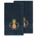 thumbnail image 2 of Authentic Hotel and Spa Turkish Cotton Pineapple Embroidered Midnight Blue 2-piece Bath Towel Set, 2 of 2
