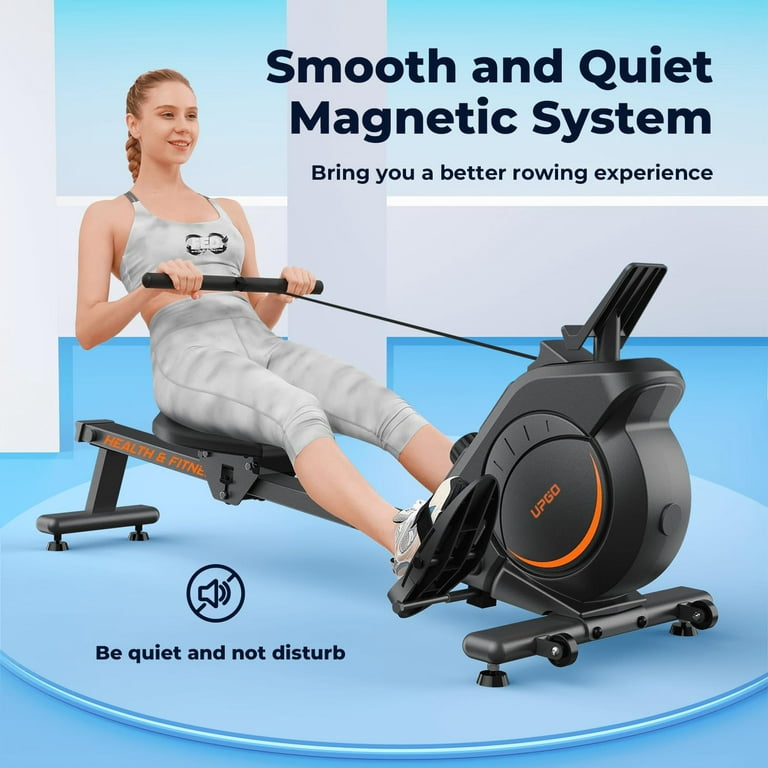 UPGO Magnetic Rowing Machine 350lbs Weight Capacity and 8 Level Resistance,  Foldable Rower for Home with LCD Monitor 