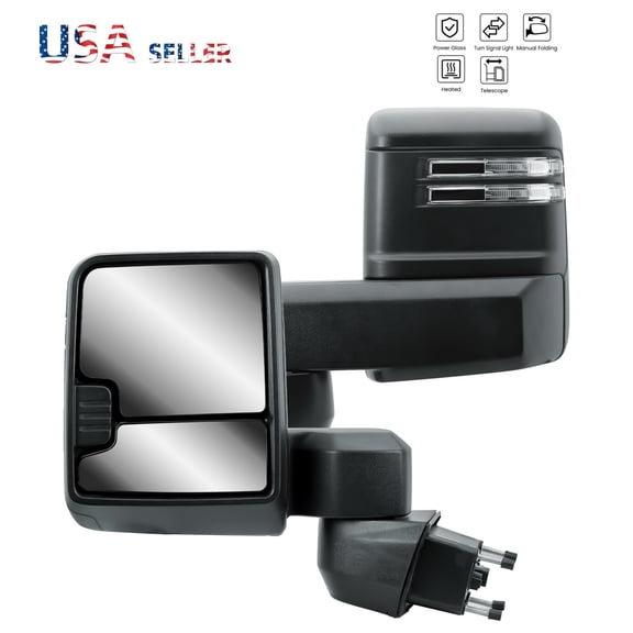 Driver Left Side Tow Mirror Black for 19-25 Chevy Silverado/Sierra 2500HD 3500HD