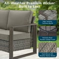thumbnail image 4 of Unnifurnzi 3 Seater Patio Wicker Sofa-All Weather High Back Outdoor Rattan Couch with Outdoor Ottomans Patio Sofa Set for Porch Garden Backyard Poolside-Gray/Gray, 4 of 7