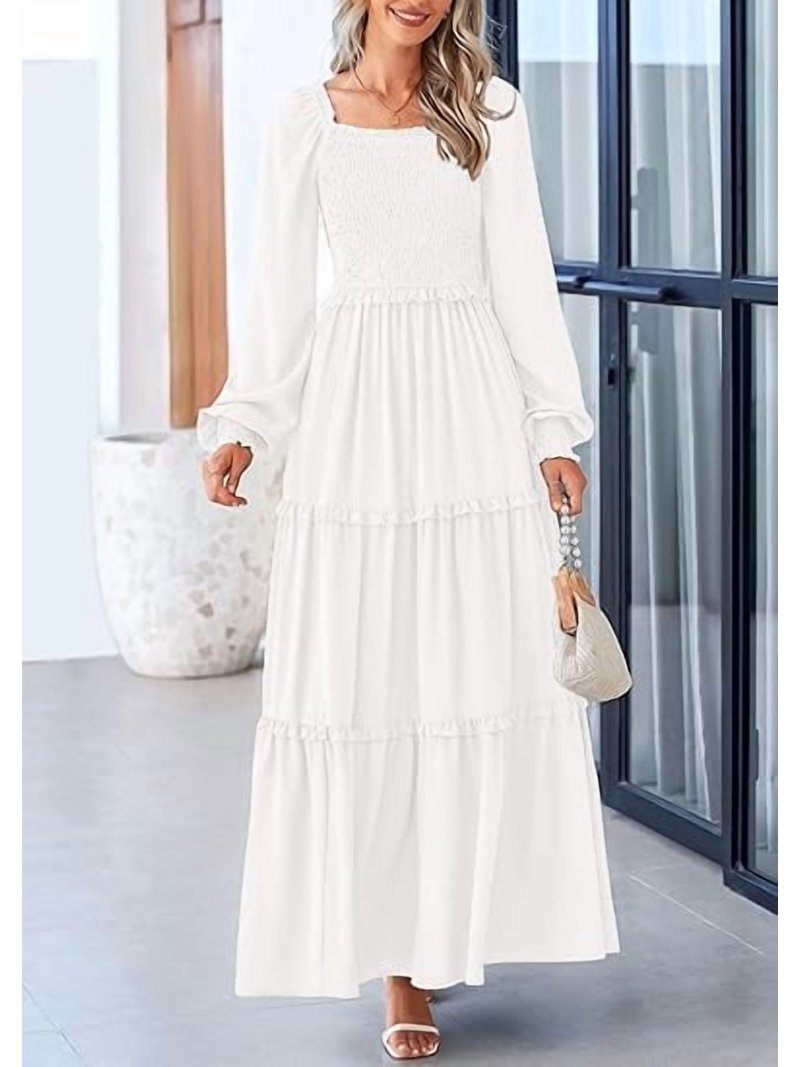 fitted lace wedding dress The Mode Sheer Knit Off The Shoulder Maxi Dress in White