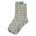 thumbnail image 5 of MeMoi Women's Polka Dot Non-Skid Lavender Infused Crew-Length Cozy Spa Sock - Womens - Female, 9-11, Stone, 5 of 6