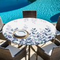 thumbnail image 6 of Spring Blue Eucalyptus Round Tablecloth, Fitted Table Cover with Elastic for 36"-44" Round Tables, Botanical Green Leaf Country Table Cloth Outdoor Indoor Dinning Party Waterproof Tablecloths, 6 of 7