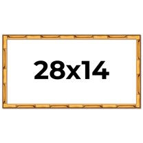 28x14 Frame Gold Bamboo Solid Wood Picture Frame | 1 Inch Moulding Width | Interior Frame Depth