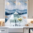 thumbnail image 4 of Abstract Scenery Art Swag Valances for Windows 2 Pack Mountain Lake Sky Blue Gradient Swag Kitchen Curtains 36 Inches Long Rod Pocket Short Window Treatment for Kitchen Bathroom 36"x36", 4 of 8