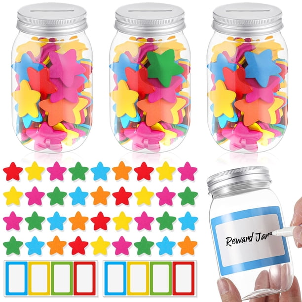 Tarro De Recompensas Magnético Con Estrellas – Sistema De Motivación Para Niños En Casa Y Escuela (28 Estrellas)