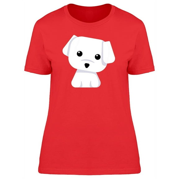 Cute Maltese Puppy Flat Style T-Shirt Women -Image by Shutterstock, Female Small