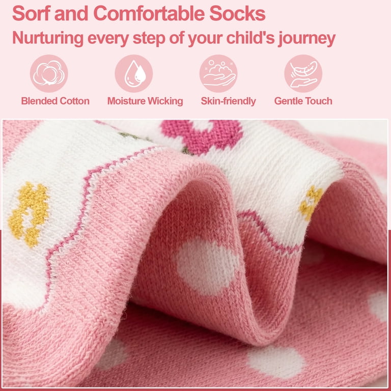 Tphon Toddler Girls Non-Slip Ankle Socks 12-Pack photo 3