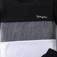 thumbnail image 7 of WUANDIXFA Toddler Kid Boy Clothes Colorblock Letter Graphic Tee Shorts 2PC Summer Outfit Set (Black, 3-4 Years), 7 of 7