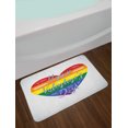 thumbnail image 2 of Vintage Rainbow Bath Mat, Happy Valentine`s Day Quote on Distressed Colorful Heart Gay Couples LGBTI, Non-Slip Plush Mat Bathroom Kitchen Laundry Room Decor, 29.5 X 17.5 Inches, Multicolor, Ambesonne, 2 of 2