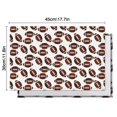 thumbnail image 5 of Brown Footballs Repeat Pattern Summer Placemats Table Placemats Set Of 6-Linen Kitchen Washable Placemats Table Mats 11.8"x17.7"Non-Slip Heat Resistant, 5 of 5