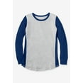 thumbnail image 3 of Woman Within Plus Size Colorblock Scoopneck Thermal Sweatshirt, 3 of 6