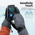 thumbnail image 6 of WARMOUNTS Winter Ski Mittens for Men & Women, 3M Thinsulate Touch Screen Snow Warm Ski Gloves for Adult, Waterproof Mittens for Cycling Skiing Shoveling Outdoor Sports, Grey, L, 6 of 9