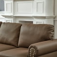 thumbnail image 6 of Classic 2 Seaters Upholstered Sofa, Faux Leather Couch Loveseat with Nailhead Trim and Storage for Living Room Office Apartment, 6 of 10