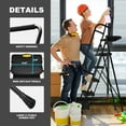 thumbnail image 4 of HBTower Folding 5-Step Ladder with Handrails and Tool Tray, Anti-Slip Wide Pedals, Safety Ladder for Adults, Black, 4 of 8