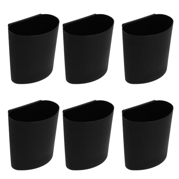 HONMEET 6pcs Black Plastic Hanging Kitchen Utensil Storage Baskets Portable Organizer 4.6x4.5x2.6in