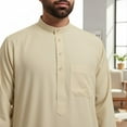 thumbnail image 5 of Traditional Dishdasha – Mens Saudi Style Thobe Classic - Full Length Long Sleeve Islamic Thobe, 5 of 8