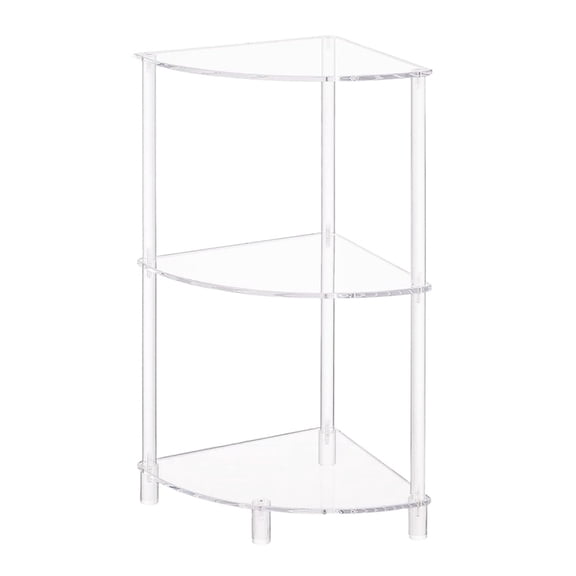 Portable Acrylic Corner Shelf Table with Three Tiers for Efficient Use of Space Saving in Any Room Organization