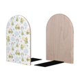 thumbnail image 2 of Lsque Green Blue Avocado Printed Wood Bookends,Non-Skid Bookend for Shelves,Heavy Duty Support Bookends,Non-Slip Foam Pads for Office, Home, and Library,1 Pair, 2 of 8