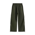 thumbnail image 3 of JTieacloth Mens Cargo Long Pants 2025 Men's Pleated Casual Japanese Workwear Loose Plus Size Vertical Straight Leg Pants Green, 3 of 3
