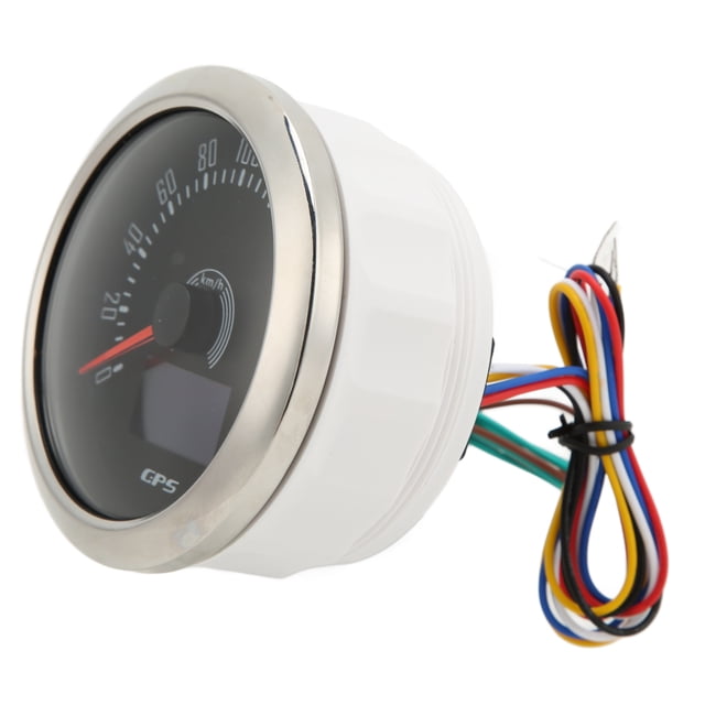 GPS Speedometer, Turn Indicator Antifog Curved Glass 9-32V DC Speed Gauge For Car RV Marine Boat Ship Black,White