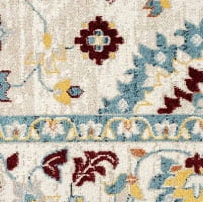 Everwash Treasure Lina Traditional Medallion Machine Washable Runner Area Rug, Ivory/Red, 2'2"x7'2"