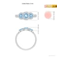 thumbnail image 3 of ANGARA Natural Floating Three Stone Aquamarine Ring with Diamond Halo in 14K White Gold for Women (Size-5mm) | March Birthstone, Anniversary, Jewelry Gift for Women | Natural Aquamarine Ring, 3 of 7