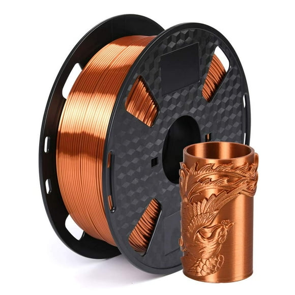 Filament de Cuivre en Soie 1.75 mm 1KG Filament d'Impression 3D 2.2LBS Brillance Métallique Soyeux Cuivre Or Argent Bronze Matériau d'Imprimante 3D HZST3D
