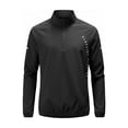 thumbnail image 2 of Sun Shirts for Men Long Sleeve UV Protection Tshirt Athletic Quarter Zip Pullover Stand Neck Quick Dry Lightweight Hiking Tops Black L, 2 of 8