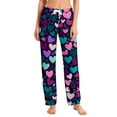 thumbnail image 2 of Hearthz Womens Valentine Pajama Pants Love Heart Graphic Womens Pajama Bottoms Drawstring Wide Leg Holidays Sleep Pants for Women Soft, 2 of 7
