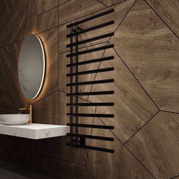 Paris Mirror Leto 13 Bar Towel Warmer Black