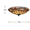 thumbnail image 2 of AFANQI Vintage Tiffany Style Stained Glass Dragonfly Flush Mount Ceiling Light Fixture with Stained Glass Shade, 2 of 17