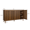 thumbnail image 4 of Tcbosik 4-Door Buffet Sideboard, 63 inch Modern Storage Cabinet, Accent Cabinet with Adjustable Shelves, Coffee Bar Cabinet for Kitchen, Dining Room, Living Room, Walnut, 4 of 7