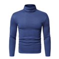 thumbnail image 3 of Nestiefly Mens Mock Turtleneck T-Shirts Undershirt Base Layer Long Sleeve Tees Shirts Casual Slim Fit Pullover T Shirts Dark Blue S, 3 of 5