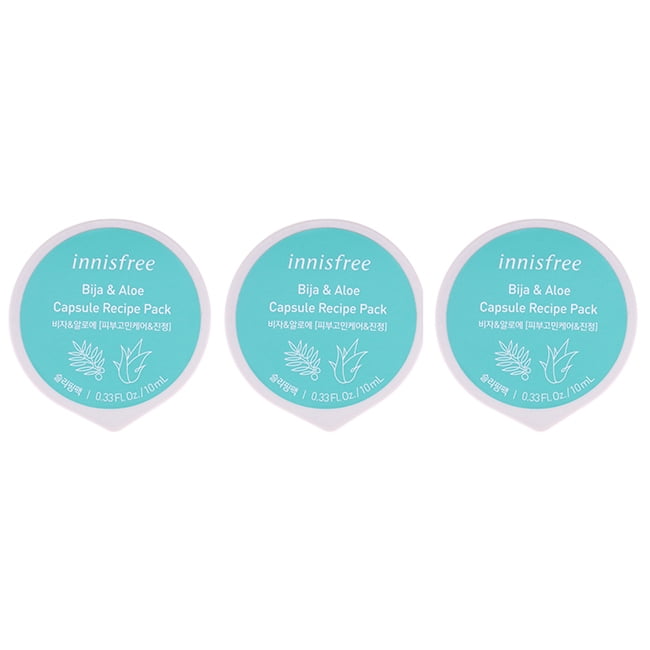 Innisfree Capsule Recipe Pack Mask Bija and Aloe Pack of 3, 0.33 oz
