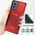 thumbnail image 3 of ELEHOLD for Moto G Play 4G 2024 Case,Military Grade Drop Protection Heavy Duty Non-slip Rugged Shockproof Protective Case with Slide Window Cover for Moto G Play 4G 2024,Red, 3 of 7