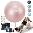 thumbnail image 2 of XPRT Fitness 55 cm Pink Exercise Ball, Anti-Slip Yoga Stability Ball with Foot Pump for Women’s Home Fitness, 2 of 7