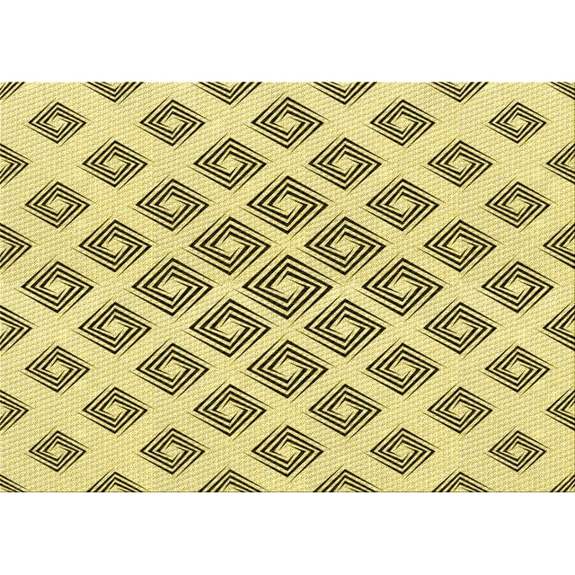 Ahgly Company Machine Washable Indoor Rectangle Transitional Sun Yellow Area Rugs, 7' x 10'