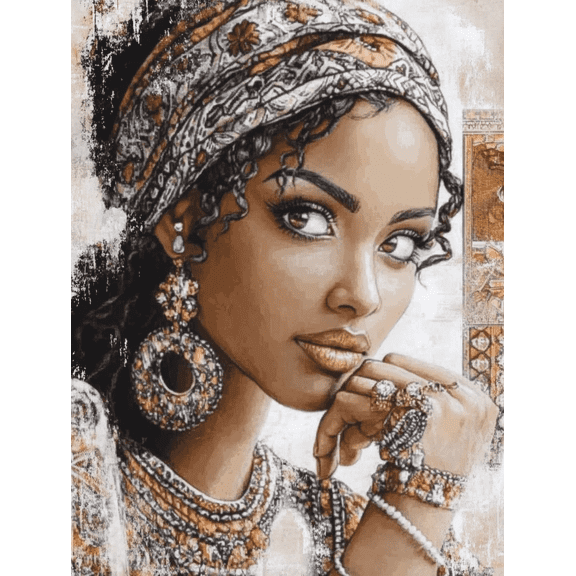 African Woman Canvas Wall Art, Perfect for Living Room, Bedroom, Office, Bathroom, and Dining Room Decoration.
