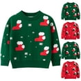 thumbnail image 4 of Odeerbi Toddler Boys Girls Christmas Sweater Cute Winter Thermal Knit Crewneck Sweater Kids Baby Fall Christmas Pullover Sweater Knitted Bottoming Shirt Toddler Clothes Green, 4 of 4