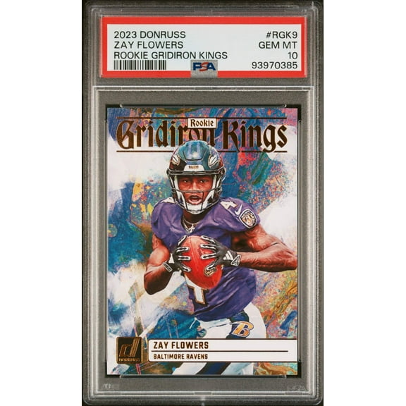 Graded 2023 Panini Donruss Zay Flowers #RGK9 Rookie Gridiron Kings Rookie RC Football Card PSA 10 Gem Mint