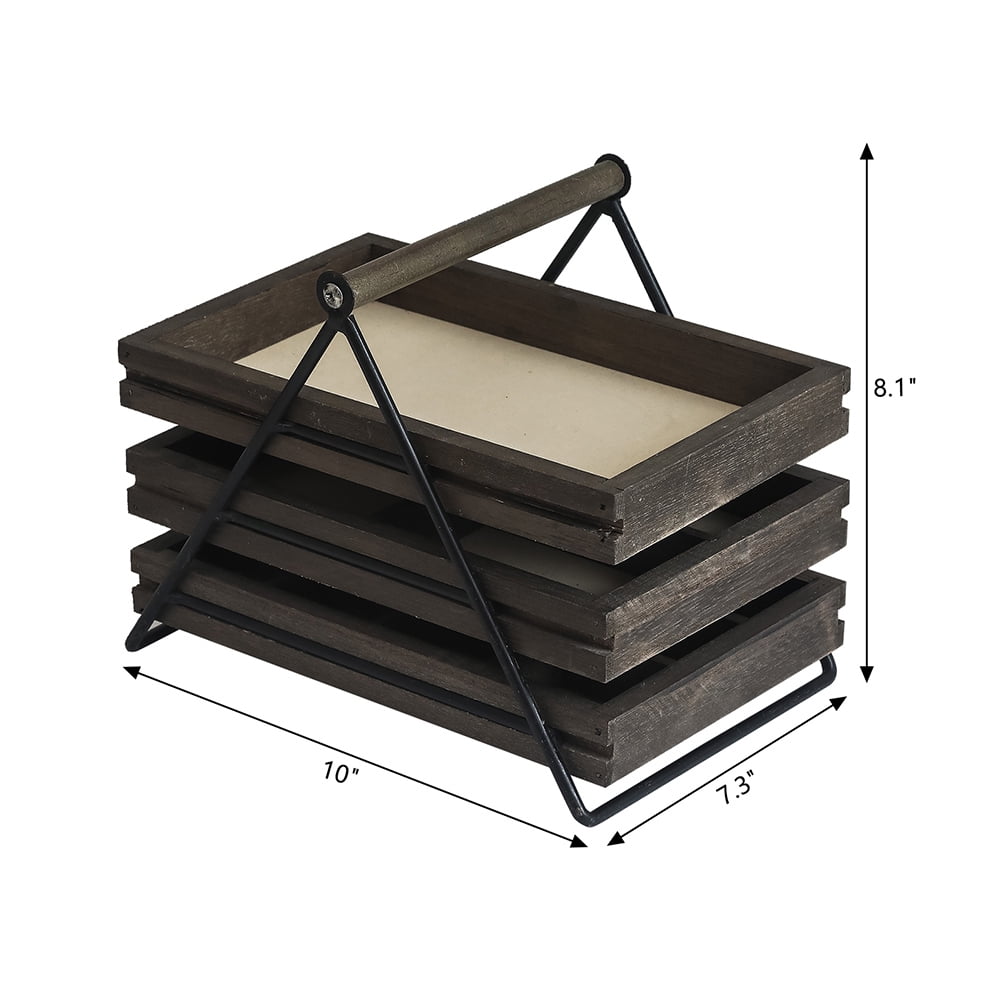 Kepooman 3-Layers Jewelry Display Rack, Necklace Holder, Jewelry Tree Stand Metal Jewelry Organizer for Necklaces Bracelets Earrings Rings, Walnut