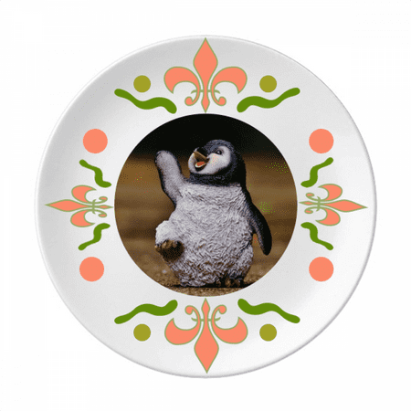 

Creature Antarctic Cute Penguin Science Nature Flower Ceramics Plate Tableware Dinner Dish