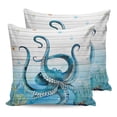 thumbnail image 7 of Marine Ocean Octopus Huge Monster Outdoor Pillow Covers Waterproof Throw Pillow Cover 18x18in Set of 2,Square Decorative Pillowcases Cushion Case for Patio Sofa Couch,Seaweed on Wooden Grain, 7 of 7