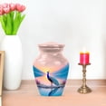thumbnail image 7 of JAGASY Peacock Urn for Daughter, Pink Small Urns for Human Ashes keepsake, Sunset Lake Water Decorative Urns for Son, Pink Tiny Cremation Urn for Brother & Sister, (3 Inch), 7 of 7