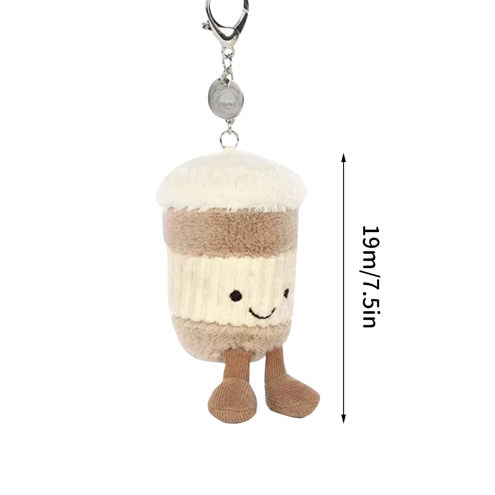 NAOJIE 4.3-In Cute Plush Coffee Cup Keychain & Cartoon Coffee Cup